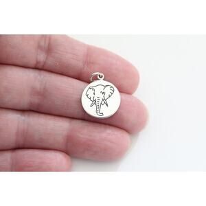 Sterling Silver Elephant Charm , Elephant Spirit Animal Charm